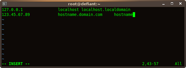 change hostname centos